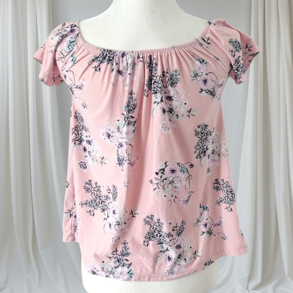 No Boundaries Juniors Floral Pink Summer Top Size XS - Picture 3 of 6